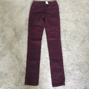 LF Carmar Moto lace Mid Rise Stretchy Skinny Jeans